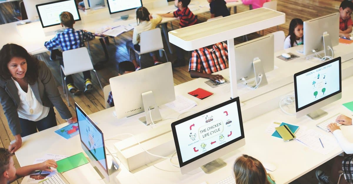 School university cabling DFW classroom with student computer stations